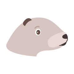 head otter muzzle flat sticker.