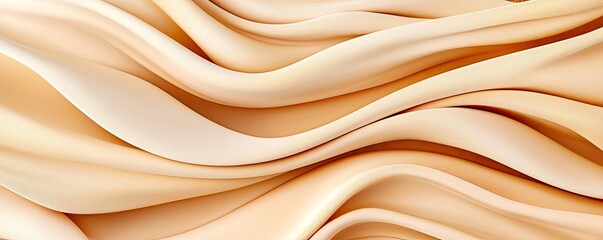 Fototapeta premium Abstract art background concept. Soft wave pattern in beige tones creates a soothing backdrop for design projects.