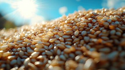 Obraz premium Close-up view of sesame seeds