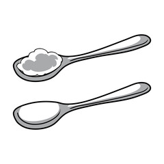 Spoon drawing doodle. vector illustration