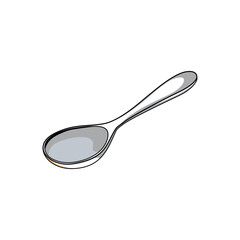 Spoon drawing doodle. vector illustration