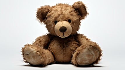 Obraz premium Lovable Furry Teddy Bear Comforting Companion Brown Plush Toy Childlike Friendliness Playful Innocence