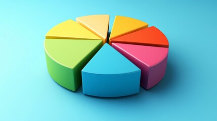 Obraz premium Structured D pie chart with evenly proportioned sections, great for annual reports.