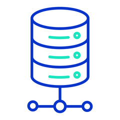 Server outline dual color icon