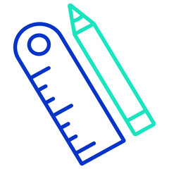 Pencil Scale outline dual color icon