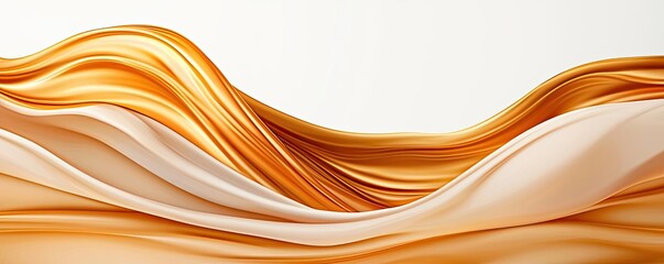 Obraz premium Abstract art background concept. Elegant flowing fabric waves in warm orange and cream tones create a soft, inviting backdrop.