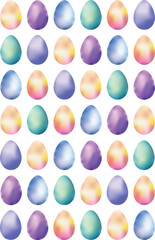 set of colorful vibrant easter eggs isolated on white background, happy easter vector template
