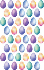 happy easter vector background, colorful easter eggs isolated on white background, poster banner spring trendy template
