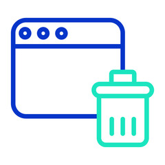 Web Trash outline dual color icon