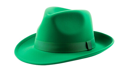 A green top hat on white or transparent background.
