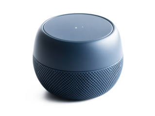 A modern portable Bluetooth speaker with a sleek matte finish, high-resolution, isolated on a white background