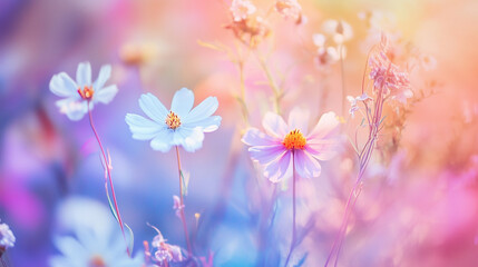 Obraz premium Vibrant, pastel, soft, dreamy, ethereal, and beautiful floral, flower spring background. Backdrop for cosmetics, spa, perfume, beauty salon, florist shop, invitation, gift cards