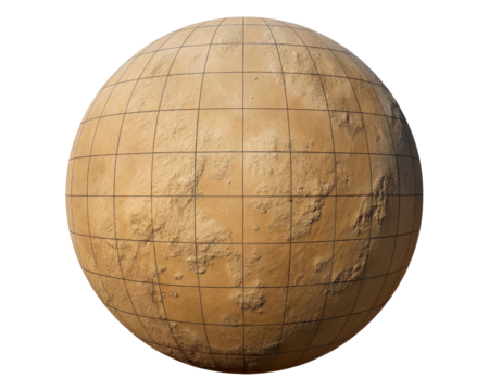 Detailed model of planet on a transparent background