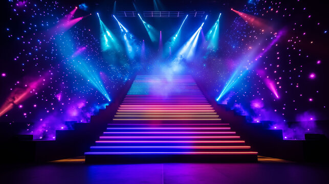 レーザー照明のあるステージの写真