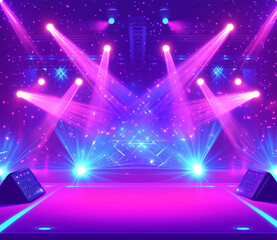 レーザー照明のあるステージの写真