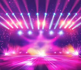 レーザー照明の飛び交う華やかなステージ