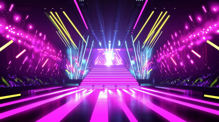 レーザー照明の飛び交う華やかなステージ