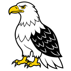 Fototapeta premium Cartoon illustration of an eagle isolated on a white background