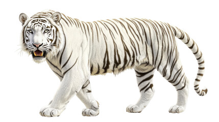 white bengal tiger isolated on white background