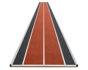Running track with lane markings on a transparent background