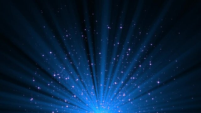 shiny blue stars glitter flying and light flare animation, new year and christmas, social media blue social media motion background	