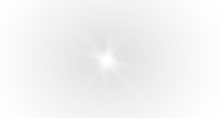 Shiny Abstract Vector Background PNG with Sunburst, Sun Rays, and Glowing White Light Beams. Bright Exploding Star Effect with Lens Flare, Flash, and Photographic Glow. Beautiful White Summer Morning 