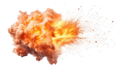 Fireball burst isolated on white background