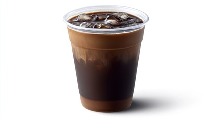 Iced Coffee Drink Plastic Cup Brown Shades Refreshing Beverage
