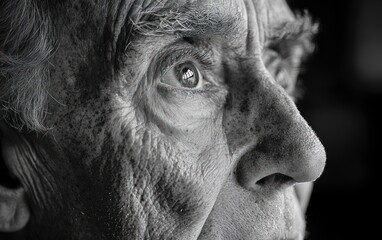 Obraz premium Close-up pensive senior man