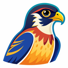 Fototapeta premium Flying eagle vector illustration with a flag symbol on blue