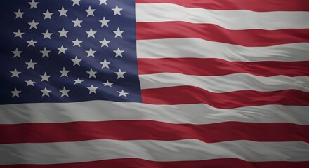 Fototapeta premium Detailed rendering of the waving American flag with high resolution