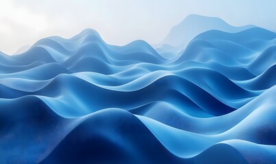 Obraz premium abstract blue waves with mountain in background