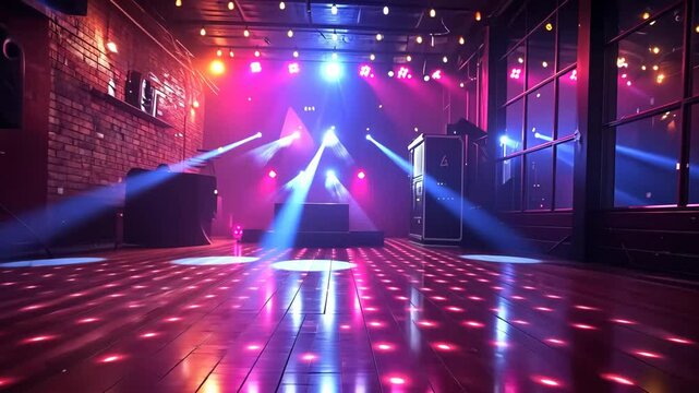  Neon disco atmosphere with sparkling balls