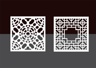  Kitchen and Hall Jali geometric CNC jaali pattern for laser cutting and interior designing vector graphics