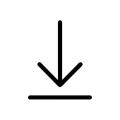 download symbol linear style icon, isolated vector illustration