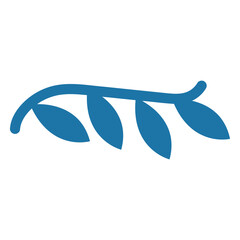 Obraz premium Branch with leaves: A clean, modern illustration of a single branch with elegantly arranged leaves in a minimalist style. conveying harmony, balance, and growth. 