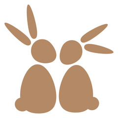 Obraz premium 2 Rabbit Friends Team Crew Couple Two Happy Sweet Design Lover Art Vector Illustration Card T-Shirt Poster Sticker Graphic Print Decorative Drawing Isolated Logo Decoration Symbol Creative Cool Style 