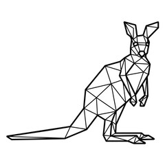 Geometric Kangaroo: This striking minimalist illustration captures the iconic kangaroo in a low-poly style, emphasizing the unique form of the animal with clean lines.