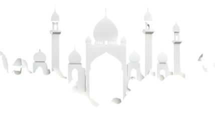 mosque architecture isolated on white background