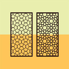  Kitchen and Hall Jali geometric CNC jaali pattern for laser cutting and interior designing vector graphics