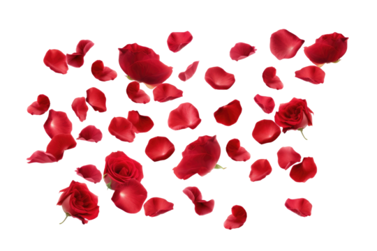 flowers petals on transparent background