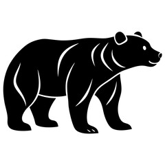 Fototapeta premium bear silhouette vector icon white background 
