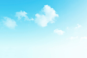 Blue pastel sky with white cloud. Beautiful sky in the morning. Freedom of life, New life beginning and Positive thought and energy concepts.