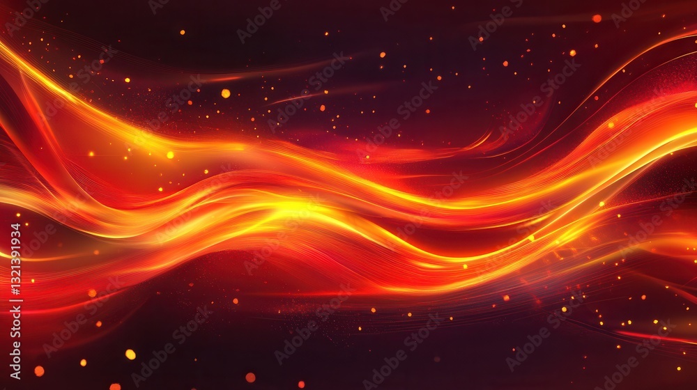 Aufkleber Dynamic backdrop of fire with deep red and orange flames and glowing embers creating an intense atmosphere for creative projects