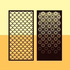  Kitchen and Hall Jali geometric CNC jaali pattern for laser cutting and interior designing vector graphics