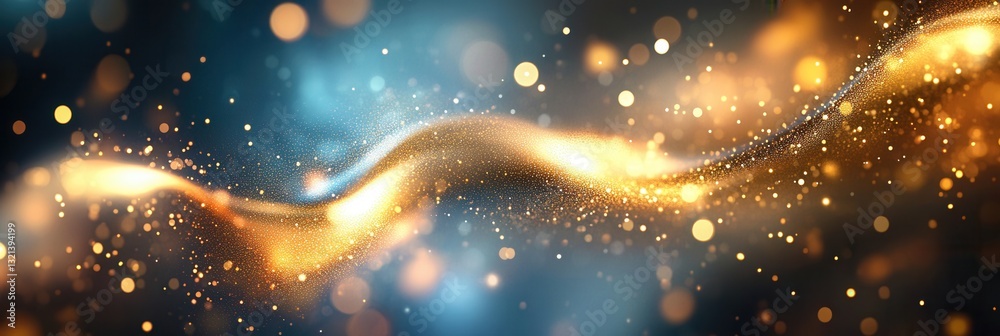 Aufkleber dynamic abstract background showcasing glowing golden waves representing the healing and strengtheni