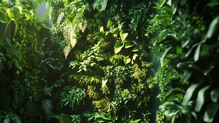 Fototapeta premium Professional Vertical Garden Installation for Heat Reduction in Sustainable Architecture Design
