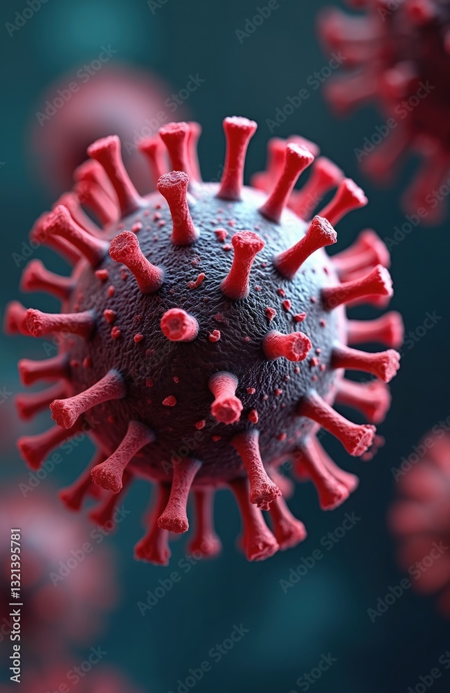 Aufkleber microscopic detailed graphic of hiv virus structure. science visualization of infectious disease for