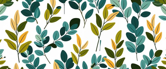 acacia leaf pattern on white plain background digital abstract art work illustration design