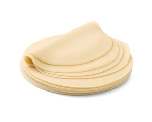 Stack of slices of dough on white background. Dough isolated.